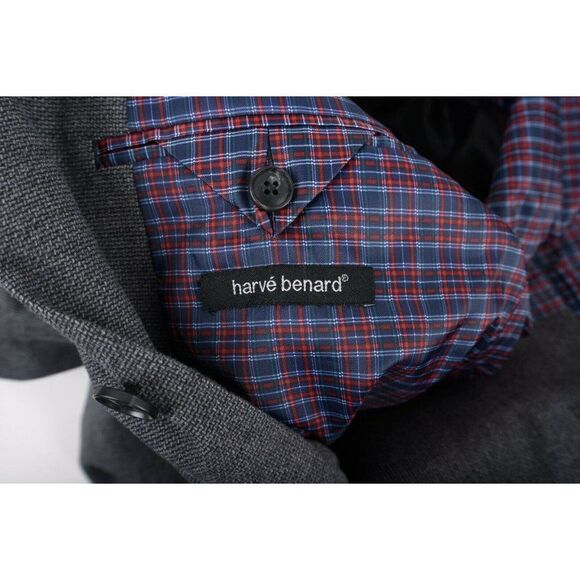 Harve Benard Mens Suit Jacket Blazer Sport Coat Sz 44 44R Black Gray NWT - Picture 6 of 7